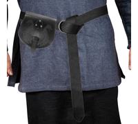 Retro Medievale Faux Leather Belt Pouch Borsetta Medioevo Portamonete Portatile Cintura Borse LARP Rinascimento Costumi, Set da 2 pezzi nero