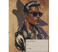 Retro Men Notebook - Alpha Edition | Matte Brown Cover | 8.5” x 11” College Ruled: A vintage notebook featuring bold black sketch art of stylish 90s ... for journaling, note-taking, or gifting.