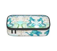 Retro Mermaid Grande Capacità Astuccio Cancelleria Storage Bag con Cerniera Ragazzi Ragazze Studenti Scuola, Nero , Taglia unica, Valigia