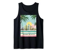 Retro Miami Beach Vibes con palme e Art Deco sotto il sole Canotta