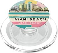 Retro Miami Beach Vibes con palme e Art Deco sotto il sole PopSockets PopGrip per MagSafe