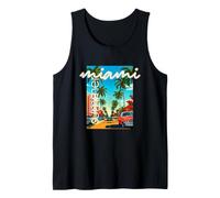 Retro Miami Summer Palm Tree Street Classic Car Graphic Canotta