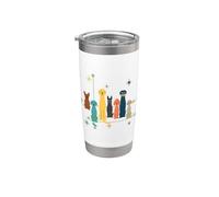 Retro Mid-secolo Modern Look Dogs 50s Style anni '60 Bicchiere termico in acciaio inox doppia parete