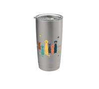 Retro Mid-secolo Modern Look Dogs 50s Style anni '60 Bicchiere termico in acciaio inox doppia parete