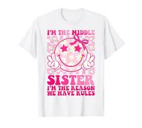 Retro Middle Sister I Make The Rules Funny Matching Fratello Maglietta