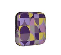 Retro Mod Giallo Senape Viola Olet Lavanda, Borsa per Assorbenti Igienici, Borsa Porta Assorbenti con Cerniera, Porta Cambiati