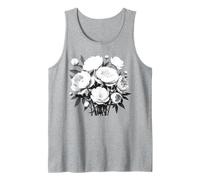 Retro Monocromatico Peonia Giardino Vintage Eleganza Forme Mania Canotta