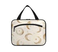 Retro Moons Starry Beige appeso kit da viaggio con gancio, designer borse impermeabili per articoli da toeletta per le donne bagno bolsa para maquillaje M, Lune retrò stellate beige, Medium
