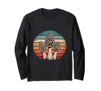 Retro Morel Mushroom Mycology Funghi Foraggiamento Maglia a Manica