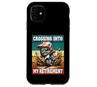 Retro Motocross Dad Gnome Crossing Into My Retirement Custodia per iPhone 11