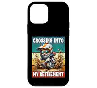 Retro Motocross Dad Gnome Crossing Into My Retirement Custodia per iPhone 12 mini