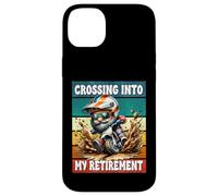 Retro Motocross Dad Gnome Crossing Into My Retirement Custodia per iPhone 14 Plus