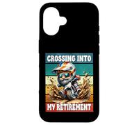 Retro Motocross Dad Gnome Crossing Into My Retirement Custodia per iPhone 16