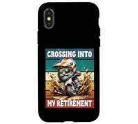 Retro Motocross Dad Gnome Crossing Into My Retirement Custodia per iPhone X/XS