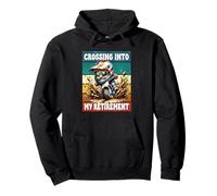 Retro Motocross Dad Gnome Crossing Into My Retirement Felpa con Cappuccio