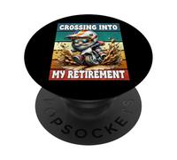 Retro Motocross Dad Gnome Crossing Into My Retirement PopSockets PopGrip Adesivo