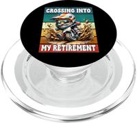 Retro Motocross Dad Gnome Crossing Into My Retirement PopSockets PopGrip per MagSafe