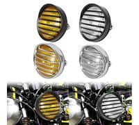 Retro Motorcycle Headlight Motorbike Headlamp Round Mesh Grille Spotlight Universal For Harley For Chopper,Direct Fit