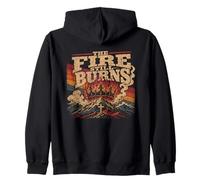 Retro Mountain Cross Il Fuoco brucia Ancora Felpa con Cappuccio