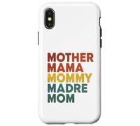 Retro Multilingual Mom Typography Bold Motherhood Statement Custodia per iPhone X/XS