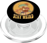 Retro Mushroom Motif For Autumn Lover Hippie Dad Stay Weird PopSockets PopGrip per MagSafe