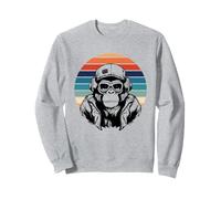 Retro Music Monkey Indossare Cuffie, DJ, Amante della Musica Felpa