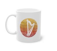 Retrò Musica Arpa Harp Player Tazza da caffè | Arpa Gioco Arpa Tazza Bianco (05697C)