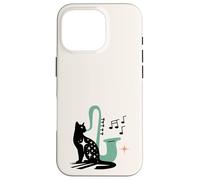 Retro Musical Cat Saxophone Midcentury Modern Mid Century Custodia per iPhone 16 Pro