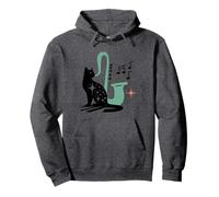 Retro Musical Cat Saxophone Midcentury Modern Mid Century Felpa con Cappuccio
