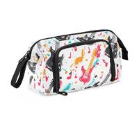 Retro Musical Rock Bianco Matita Pouch Grande Capacità Hard Pencil Case Multifunzionale Astucci Per Adulti per Ragazzi Teen Forniture Scuole Superiore