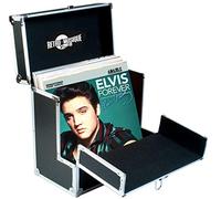 Retro Musique 12" vinile Record Custodia di Immagazzinaggio con Unique Pieghevole Anteriore Flap, Contiene fino a 40 LP Include 40 vinile Record Maniche Esterne (Noir)