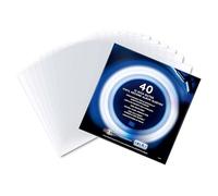 Retro Musique Confezione da 40 custodie esterne per dischi in vinile da 30,5 cm, trasparenti, senza pieghe, per album LP singoli, doppi, triple e apribili, resistenti e durevoli, in polietilene