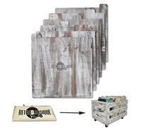 Retro musique Divisori in legno incisi al laser per organizzare LP in vinile da 30,5 cm, set da 6, con copertura in tela di iuta (finitura bianca)