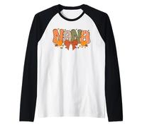 Retro Nana Zucca Autunno Coquette Bow Ringraziamento Nana Fall Maglia con Maniche Raglan