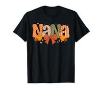 Retro Nana Zucca Autunno Coquette Bow Ringraziamento Nana Fall Maglietta