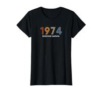 retrò Nato nel 1974 Edizione Limitata 52 Compleanno Maglietta, Donna, Nero, 3XL