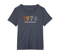 retrò Nato nel 1974 Edizione Limitata 52 Compleanno Maglietta, Donna Plus-Size, Pervinca, 4X