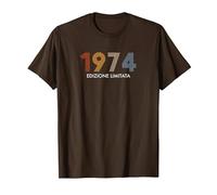 retrò Nato nel 1974 Edizione Limitata 52 Compleanno Maglietta, Uomo, Marrone, S