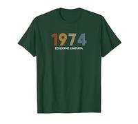 retrò Nato nel 1974 Edizione Limitata 52 Compleanno Maglietta, Uomo, Verde Foresta, L