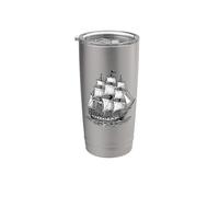 Retro nave a vela design nautico nautico fan marittimo Bicchiere termico in acciaio inox doppia parete