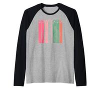 retrò, New York, Vintage, Città, Orizzonte, NYC, NY, Architetto Maglia con Maniche Raglan