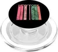 Retrò, New York, Vintage, città, orizzonte, nyc, ny, architetto PopSockets PopGrip per MagSafe