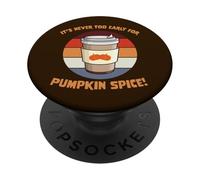 Retro Non è mai troppo presto per il caffè speziato alla zucca PopSockets PopGrip Adesivo