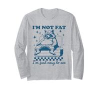 Retro, non sono grasso, sono solo facile da vedere, divertente amante dei procioni Maglia a Manica