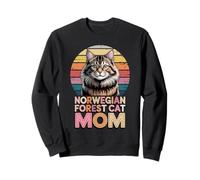 Retro Norwegian Forest Cat Mom Wegies Felpa
