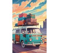 Retro Notebook #6 - Voyage: Stylish Poster Aesthetic Journal - 80 lined pages for creative ideas, warm memories or reflections