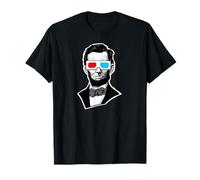 Retro Occhiali 3D Abraham Lincoln Maglietta