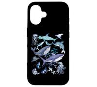 Retro Ocean Wildlife - Shark, Fish & Octopus Vibes Custodia per iPhone 16