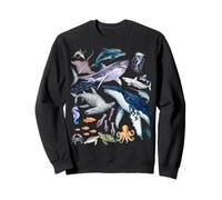 Retro Ocean Wildlife - Shark, Fish & Octopus Vibes Felpa