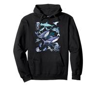 Retro Ocean Wildlife - Shark, Fish & Octopus Vibes Felpa con Cappuccio